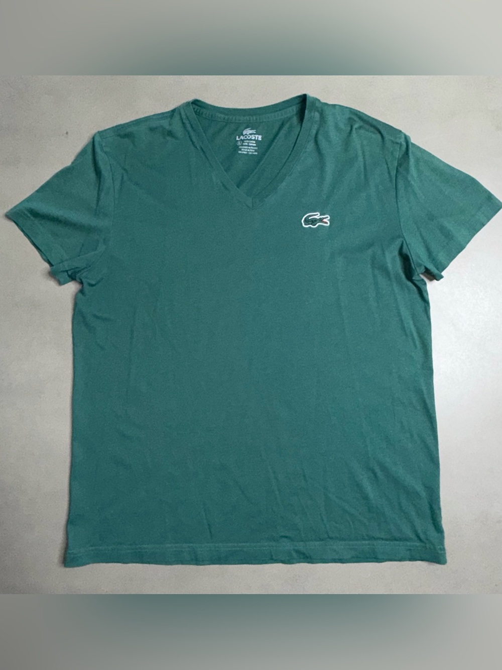 Lacoste Green V-Neck Short Sleeve T-Shirt - 6